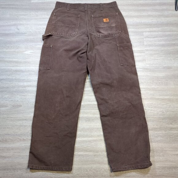 Carhartt B136 DKB Double Knee Work Pants Men's 31x29 Dungaree Fit Dark Brown - Picture 5 of 13